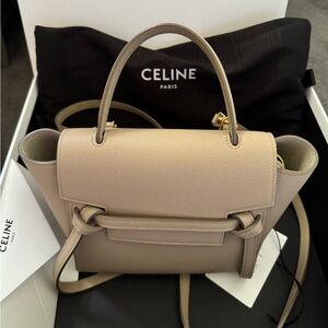 Celine Microbelt Beige Leather Women's Bag